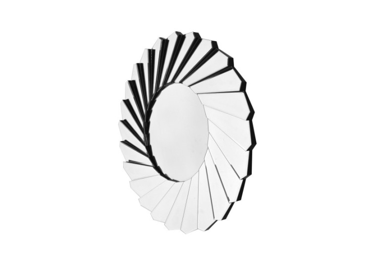 Miroir Zeus 500 - Cadre argent, diamètre 80 cm - 1FQMG - Kayoom