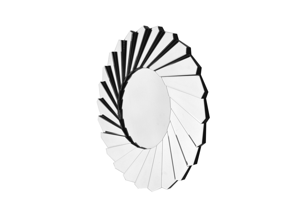 Miroir Zeus 500 - Cadre argent, diamètre 80 cm - 1FQMG - Kayoom