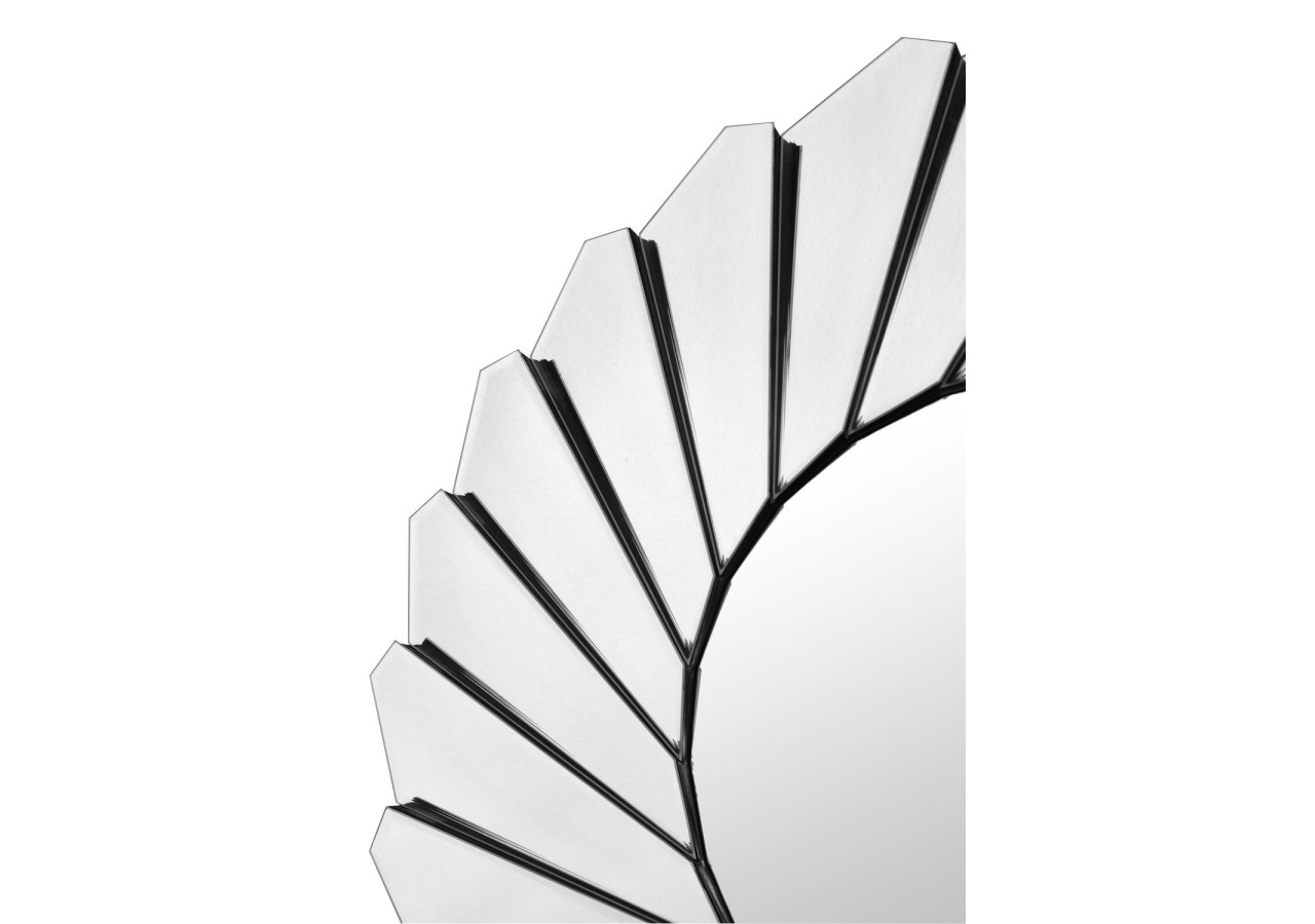 Miroir Zeus 500 - Cadre argent, diamètre 80 cm - 1FQMG - Kayoom