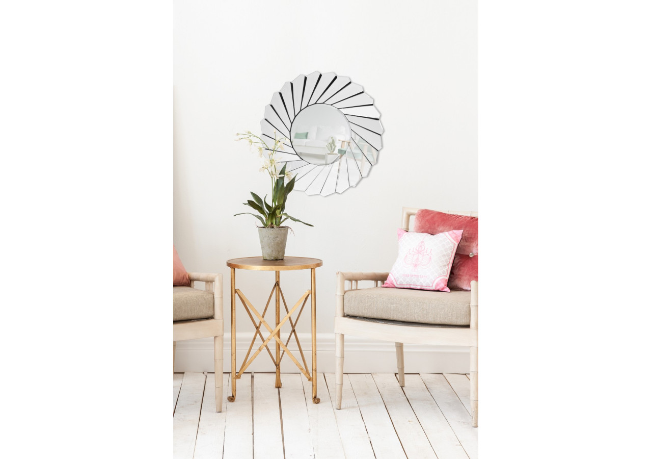 Miroir Zeus 500 - Cadre argent, diamètre 80 cm - 1FQMG - Kayoom