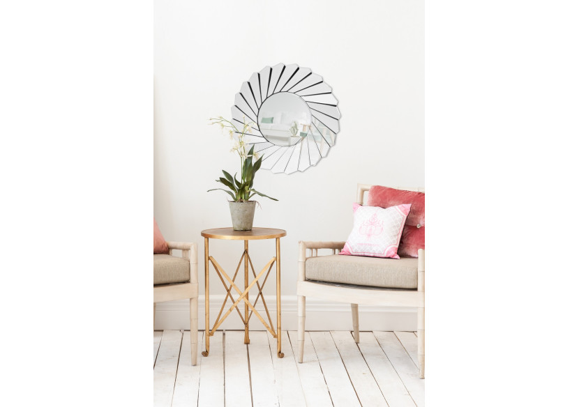 Miroir Zeus 500 - Cadre argent, diamètre 80 cm - 1FQMG - Kayoom