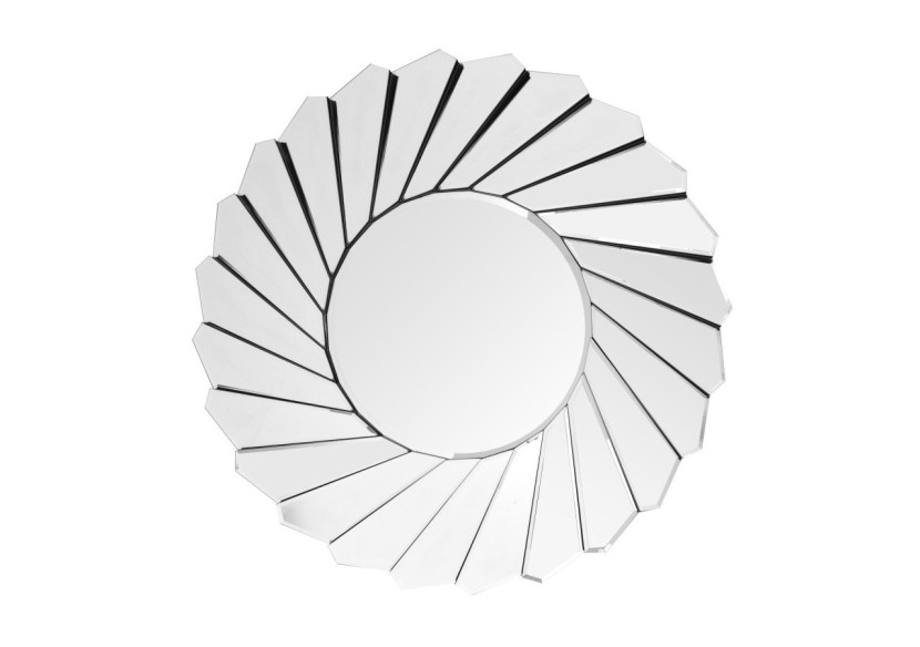 Miroir Zeus 500 - Cadre argent, diamètre 80 cm - 1FQMG - Kayoom