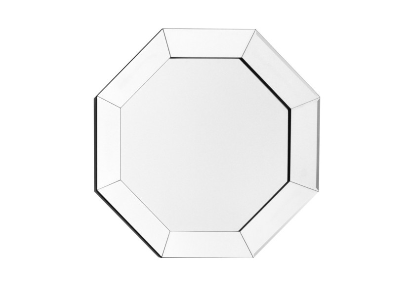 Miroir Kronos 100 - Cadre argent, forme octogonale, diamètre 60 cm - VLMCG - Kayoom