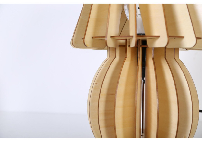 Lampe de table Stereotype - Design classique en bois 26 x 26 x 40 cm - K7DUI-WOD-TBL - Kayoom