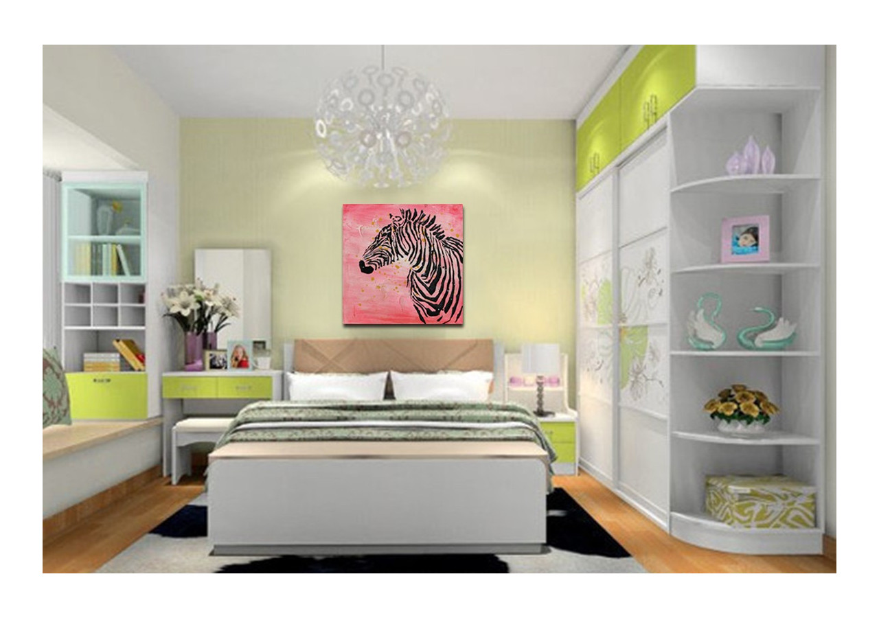 Tableau en toile Zebra 70x70 - Décoration artistique - R5JDX-70-70 - Kayoom