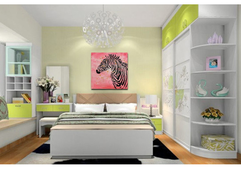 Tableau en toile Zebra 70x70 - Décoration artistique - R5JDX-70-70 - Kayoom
