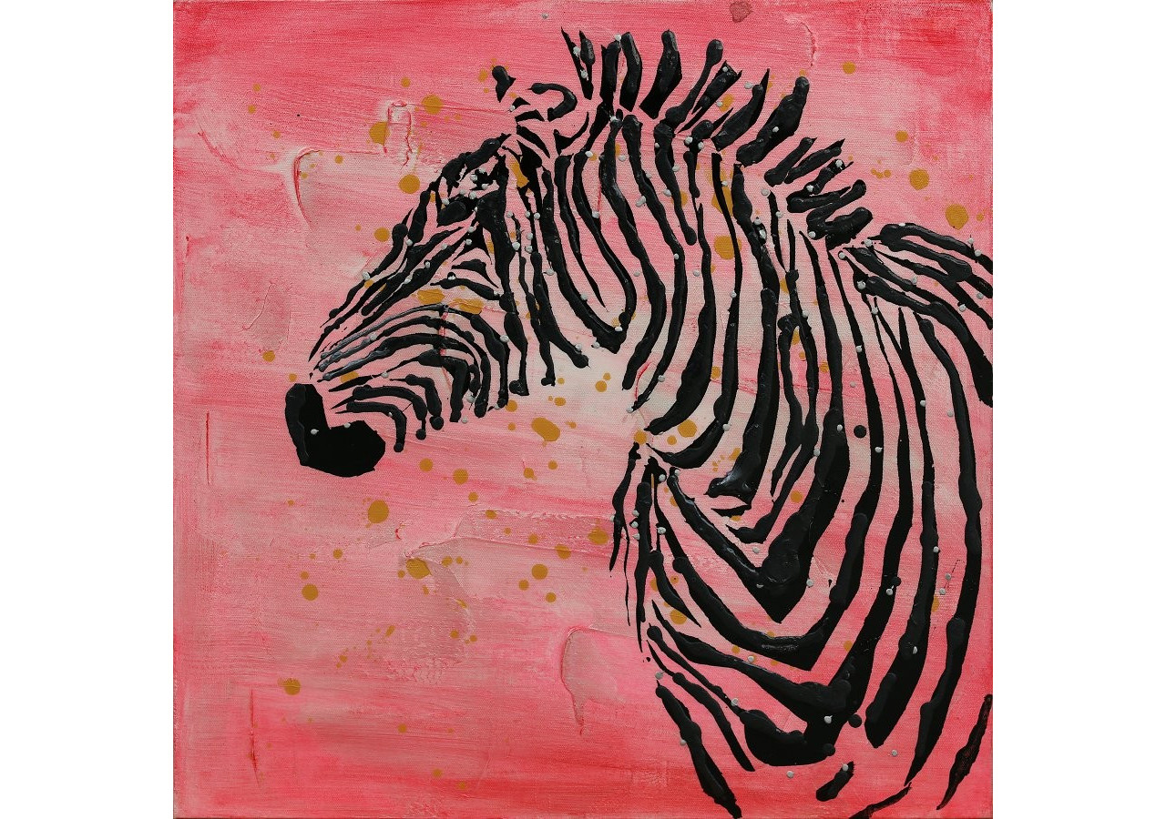 Tableau en toile Zebra 70x70 - Décoration artistique - R5JDX-70-70 - Kayoom