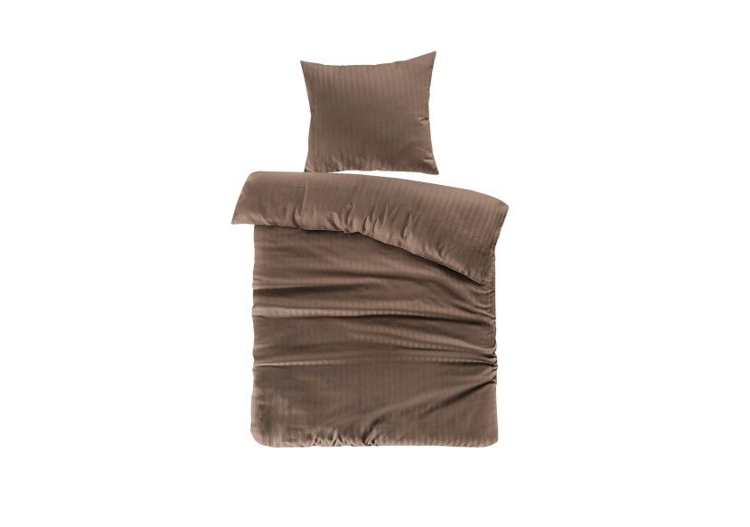 Housse de Couette Valerina - Brun 140 x 200 cm avec Taie - PUGRA-140-200 - Kenda Sand