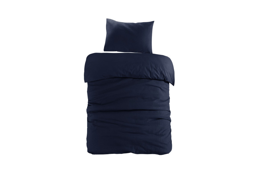 Housse de Couette Carla - Bleu 140x200 cm et Taie 50x75 cm - FRQKV-140-200 - Kenda Sand