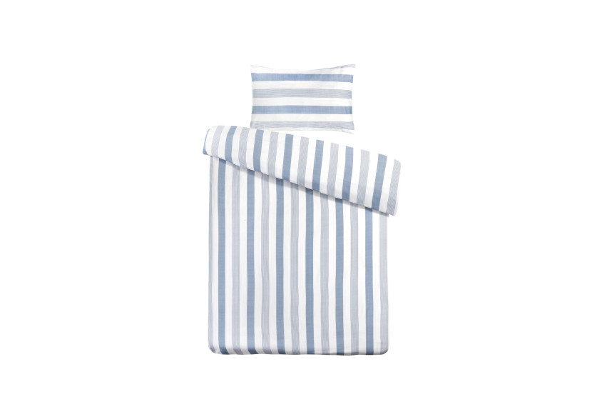 Parure de lit Pina - Bleu 240x240cm et 60x70cm (2 pièces) - 2TIG5-240-240 - Kenda Sand