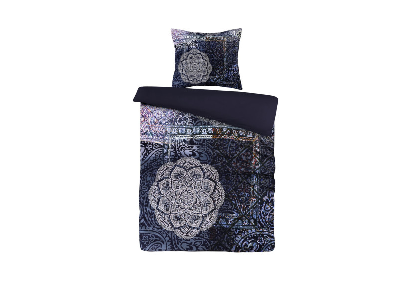 Parure de lit Medley - Multi/Bleu 140x200cm et 65x65cm - GRUQT-140-200 - Kenda Sand