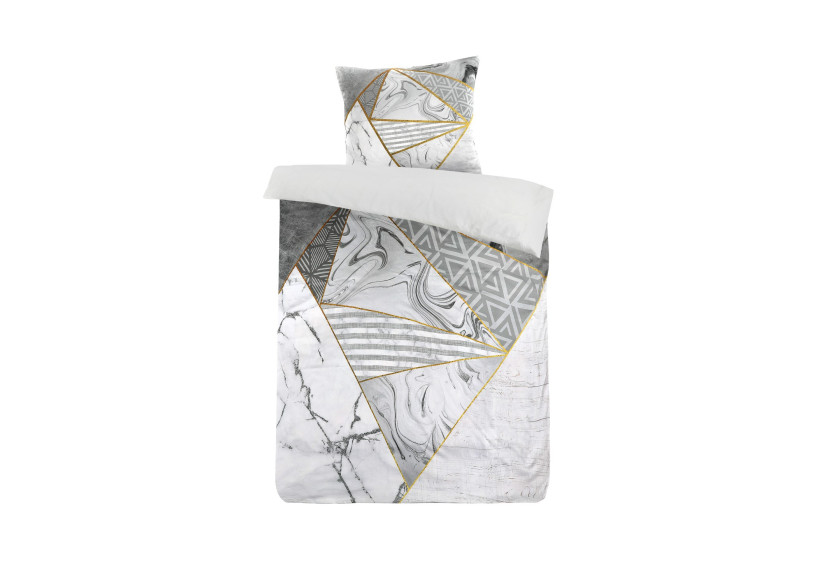Parure de lit Bavaria - Gris/Or 140x200cm et 50x75cm - 83Z89-140-200 - Kenda Sand Parure de lit Bavaria - Gris/Or 140x200cm et 50x75cm - 83Z89-140-200 - Kenda Sand