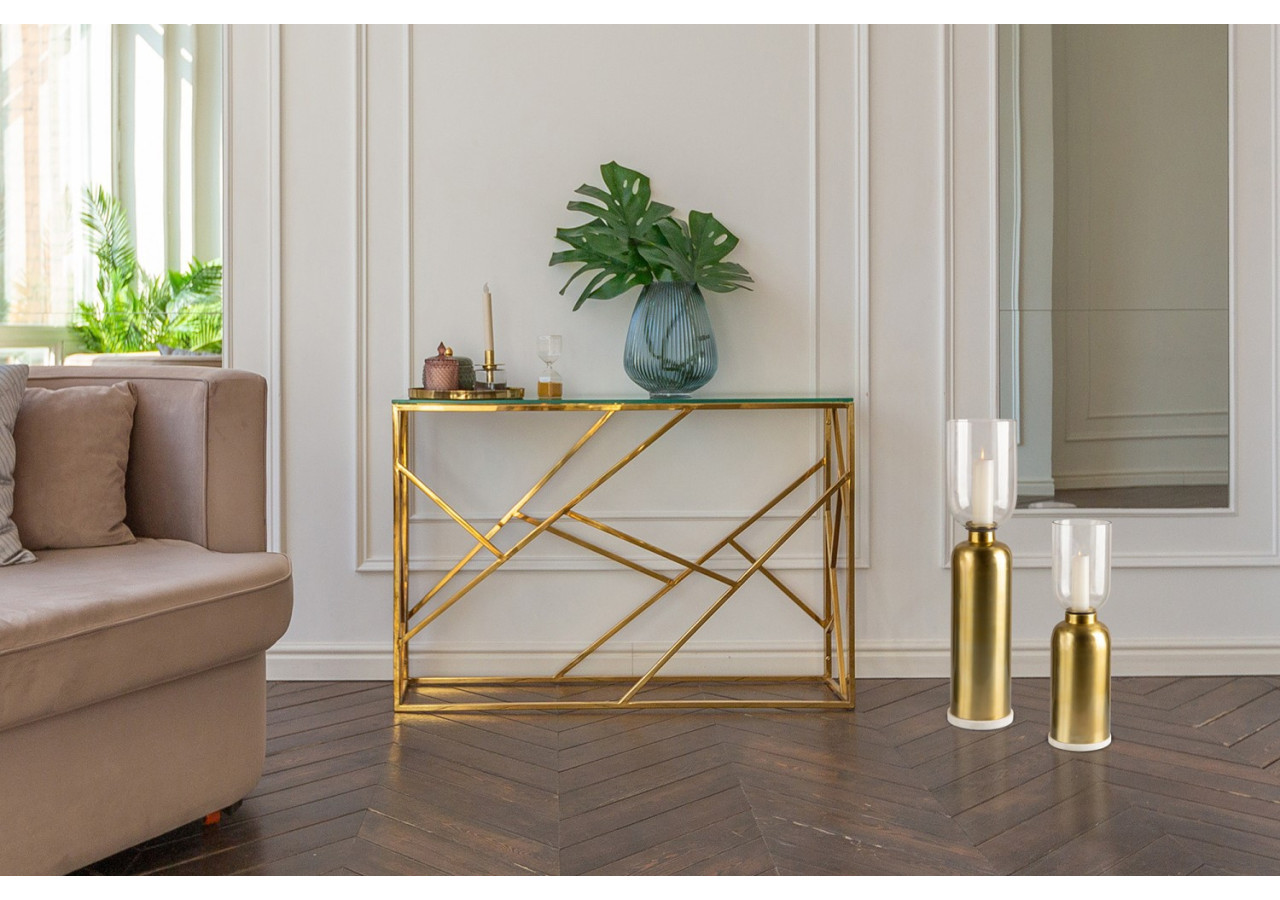 Bougeoir de sol SHANTI 100 - Or avec base en marbre - XQW6P-GLD - Kayoom