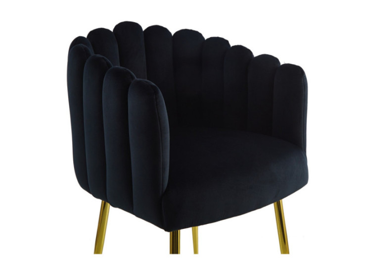 Chaise MUNA 100 - Design élégant en velours noir 56 x 59 x 85 cm - NBN4I-BLK - Kayoom