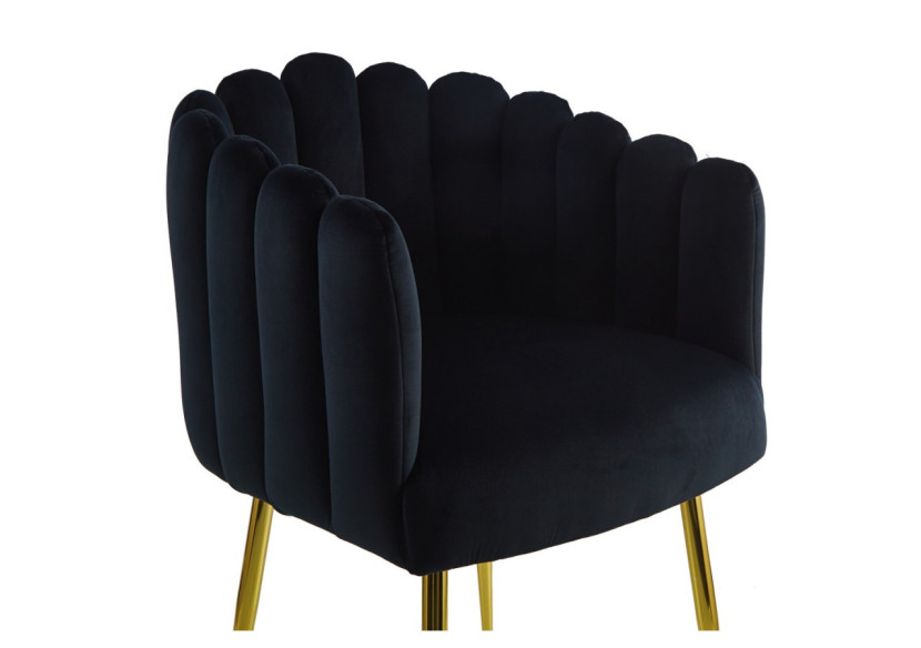 Chaise MUNA 100 - Design élégant en velours noir 56 x 59 x 85 cm - NBN4I-BLK - Kayoom Chaise MUNA 100 - Design élégant en velours noir 56 x 59 x 85 cm - NBN4I-BLK - Kayoom