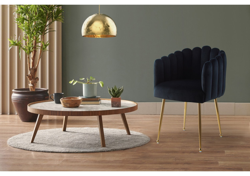 Chaise MUNA 100 - Design élégant en velours noir 56 x 59 x 85 cm - NBN4I-BLK - Kayoom Chaise MUNA 100 - Design élégant en velours noir 56 x 59 x 85 cm - NBN4I-BLK - Kayoom
