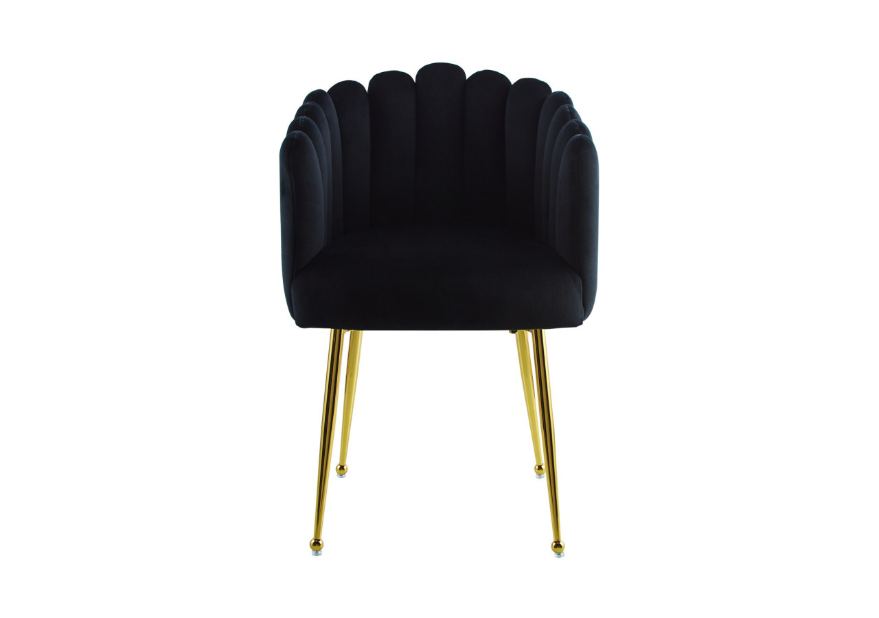 Chaise MUNA 100 - Design élégant en velours noir 56 x 59 x 85 cm - NBN4I-BLK - Kayoom