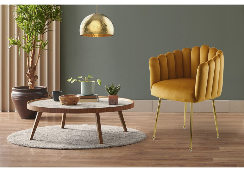 Chaise MUNA 100 - Design élégant en velours orange clair 56 x 59 x 85 cm - NBN4I-ORA - Kayoom Chaise MUNA 100 - Design élégant en velours orange clair 56 x 59 x 85 cm - NBN4I-ORA - Kayoom