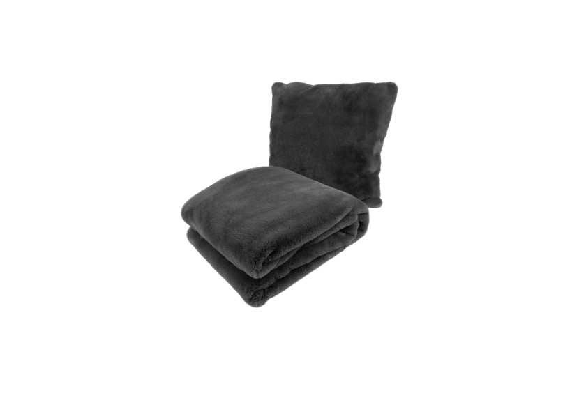 Set Coussin & Couverture AIMEE 600 - Ensemble douillet en anthracite - FN7S4-ANT - Kenda Sand