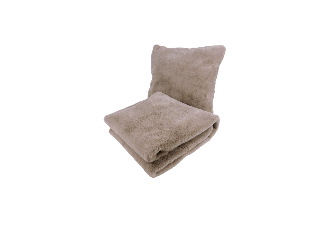 Coussin & Couverture Aimee 600 - Set de 2 Taupe - FN7S4-TAU - Kenda Sand