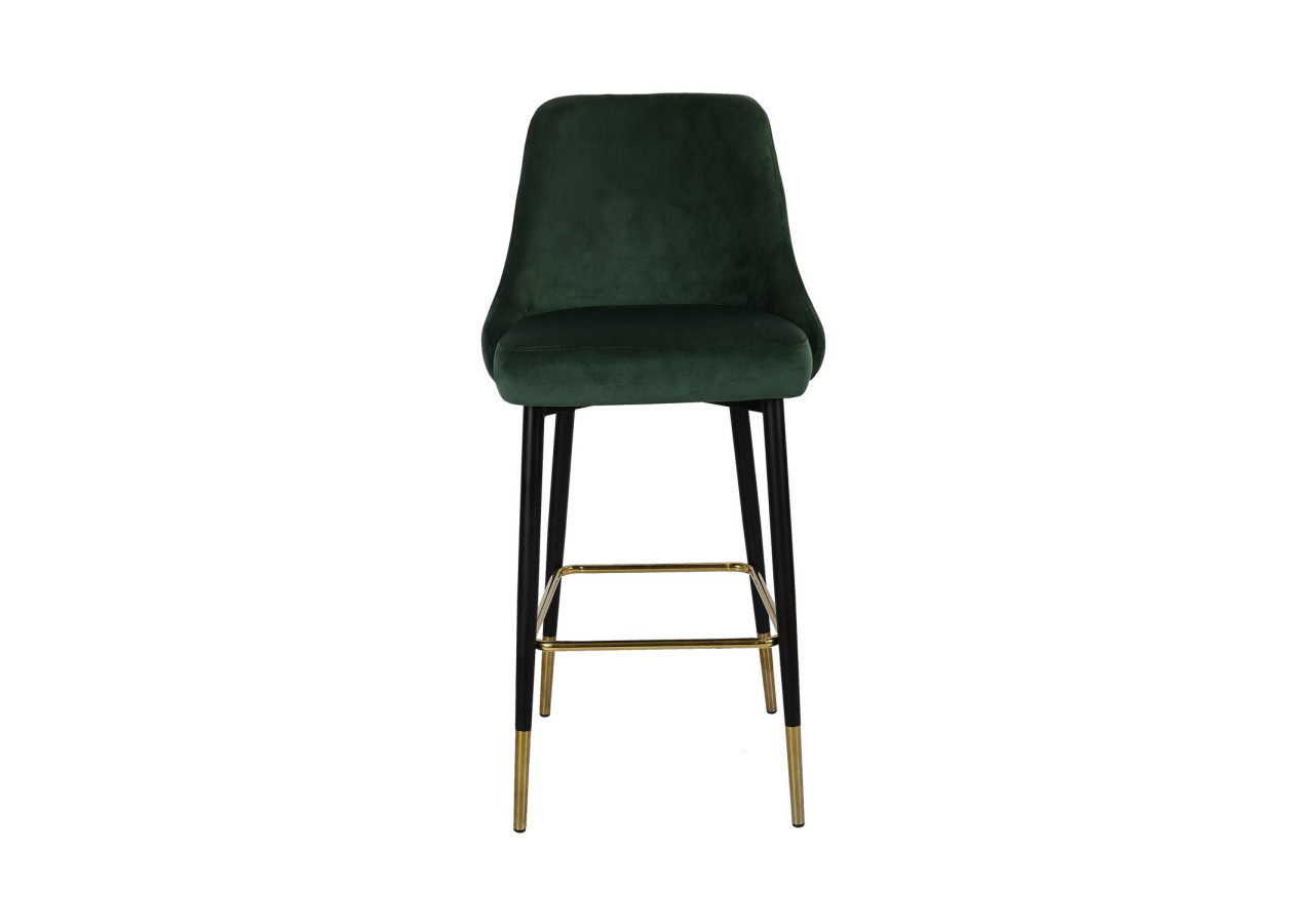 Tabouret BAR MOONLIGHT - Hocker élégant en velours vert 57 x 53 x 110cm - KZPJK-GRN - Kayoom