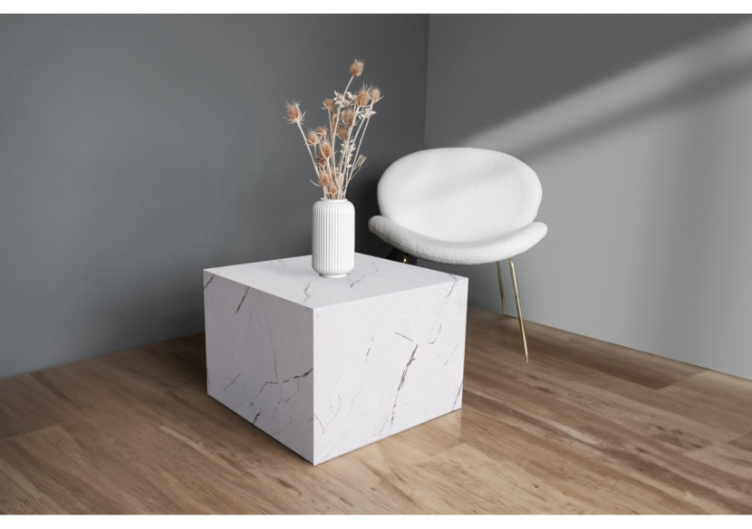 Table d'appoint Cuboid 100 - Blanc, design chic et pratique 55 x 55 x 40 cm - 31AV9-WHT - Kayoom Table d'appoint Cuboid 100 - Blanc, design chic et pratique 55 x 55 x 40 cm - 31AV9-WHT - Kayoom