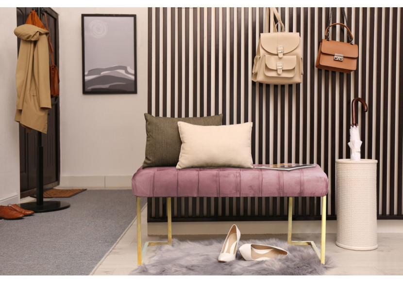 Banc Rarity - Banc en velours altrosa 100 x 47 x 48cm - UF6PE-OPNK - Kayoom