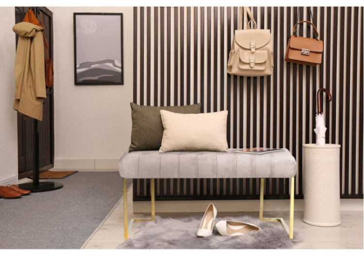 Banc Rarity - Banc en velours taupe 100 x 47 x 48cm - UF6PE-TAU - Kayoom 2