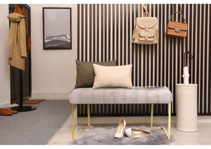 Banc Rarity - Banc en velours taupe 100 x 47 x 48cm - UF6PE-TAU - Kayoom