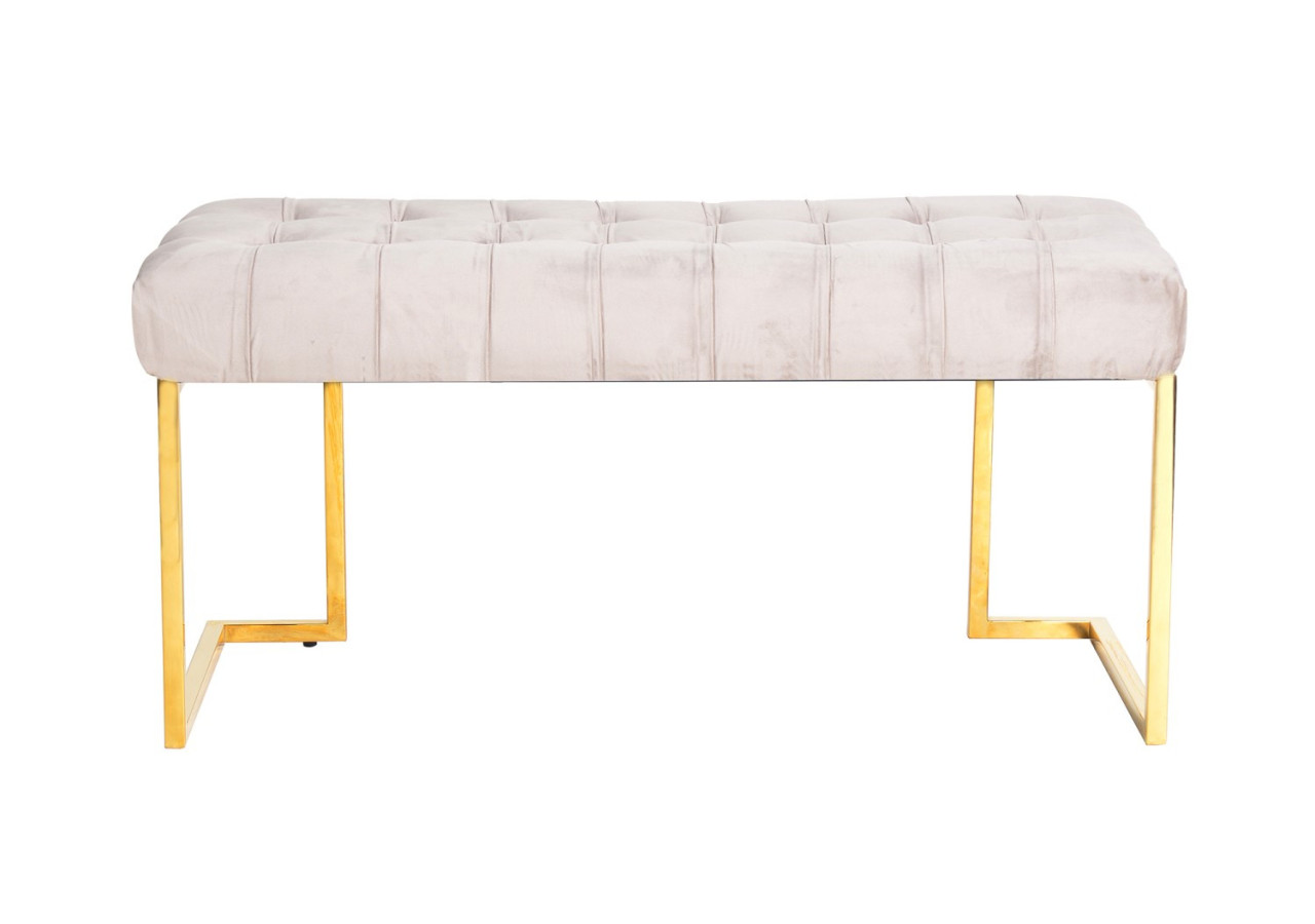 Banc Rarity - Banc en velours taupe 100 x 47 x 48cm - UF6PE-TAU - Kayoom