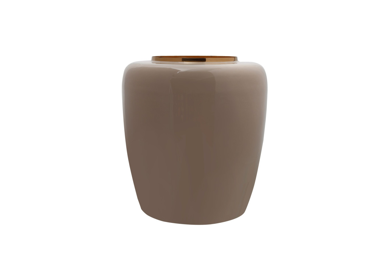 Vase Artisse - Vase en métal taupe et or 34 x 34 x 36,5cm - QZM2E-TAU - Kayoom