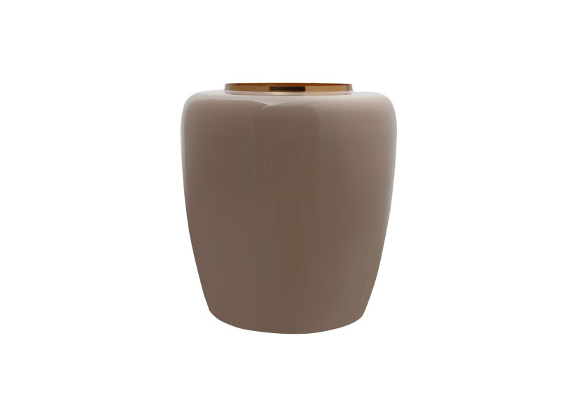 Vase Artisse - Vase en métal taupe et or 34 x 34 x 36,5cm - QZM2E-TAU - Kayoom