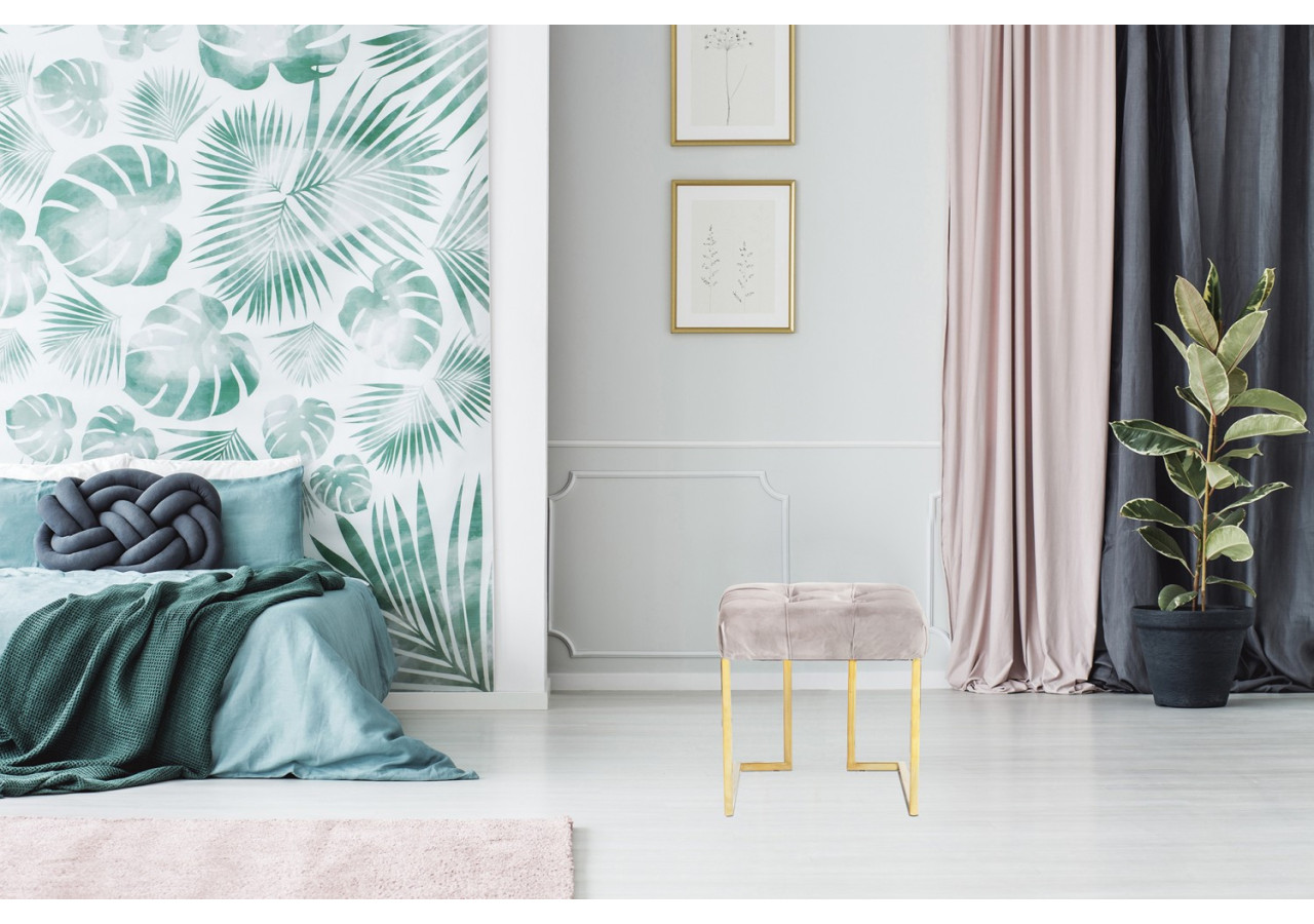 Hocker Rarity - Hocker en velours taupe 48 x 48 x 48cm - 8RITN-TAU - Kayoom