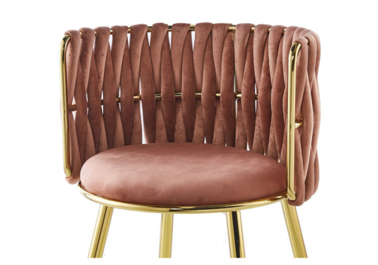 Chaise Milla - Set de 2 en velours rose - H73SW-OPNK - Kayoom