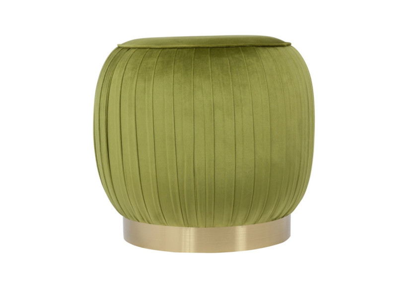 Hocker LILJE 100 - Style pistache avec pied en acier doré - 8MGO2-GRN - Kayoom