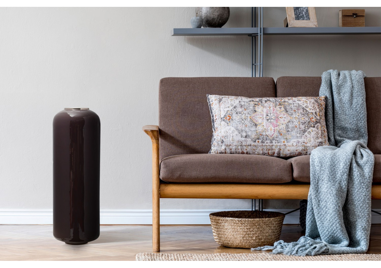 Vase Art Deco 170 - Vase en métal violet foncé et argent - NY36F-DPRP - Kayoom