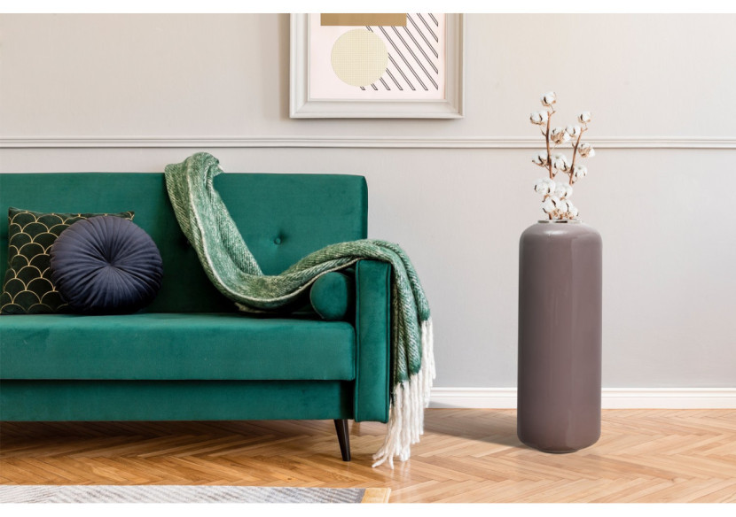 Vase de Sol Art Déco 190 - Gris et Argent - H955U-GRY - Kayoom