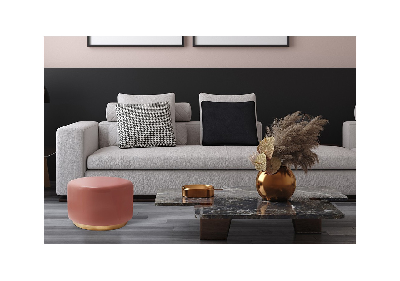 Hocker Artisse 250 - Pouf en métal rose 51,5 x 43 cm - 4WLYT-PNK - Kayoom