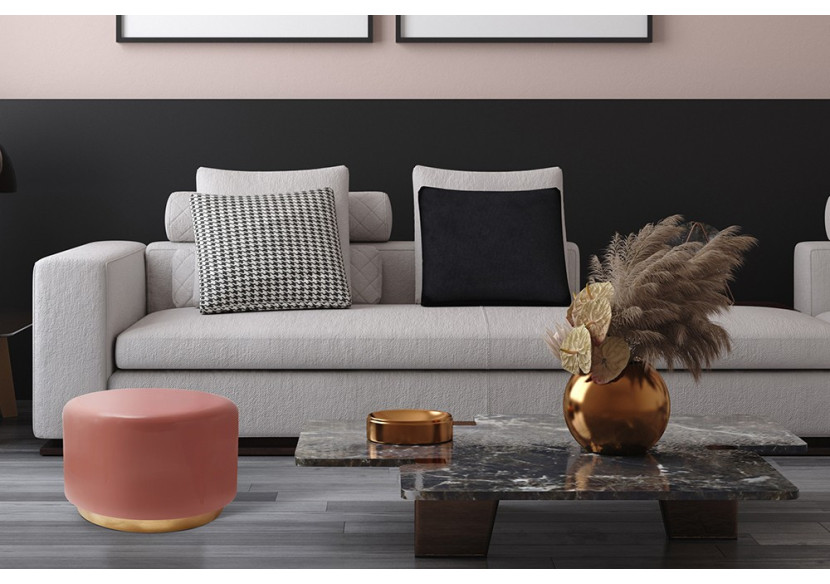 Hocker Artisse 250 - Pouf en métal rose 51,5 x 43 cm - 4WLYT-PNK - Kayoom