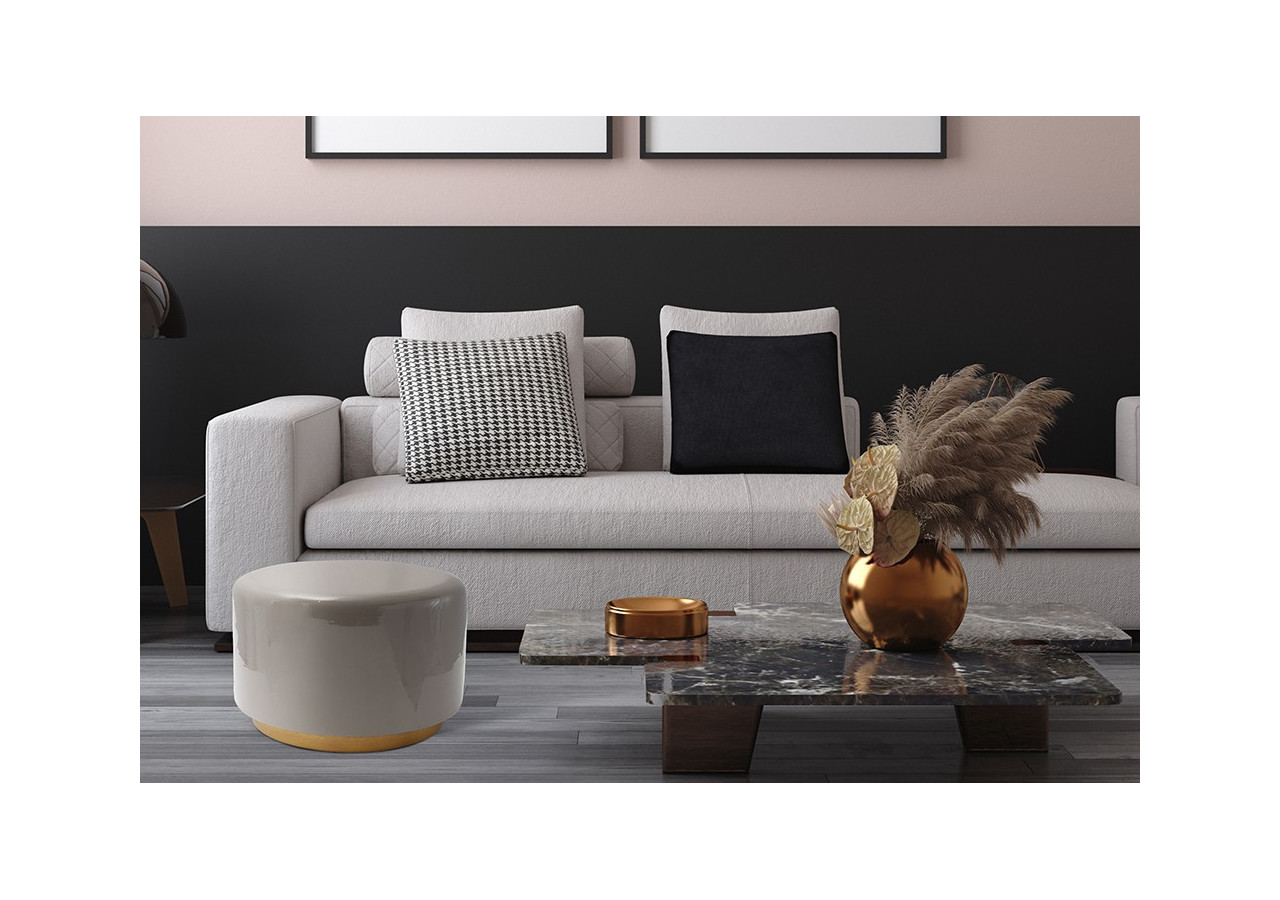 Hocker Artisse 250 - Pouf en métal gris 51,5 x 43 cm - 4WLYT-GRY - Kayoom