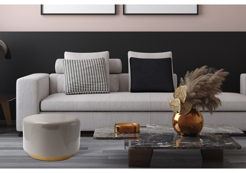 Hocker Artisse 250 - Pouf en métal gris 51,5 x 43 cm - 4WLYT-GRY - Kayoom