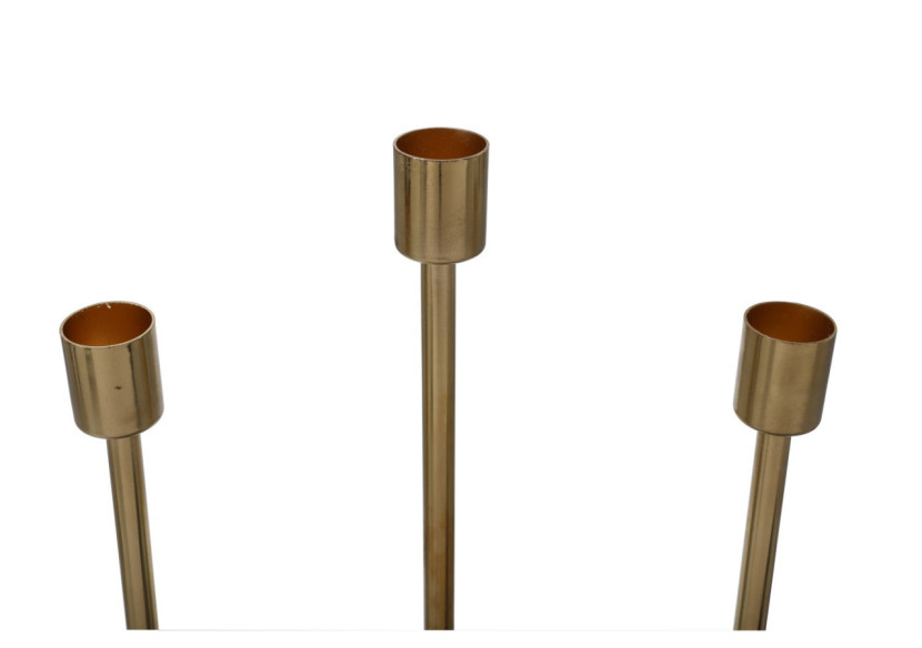 Kerzenhalter Art Deco 300 - Support de bougie rose et or 26 x 9 x 39,5 cm - XQ2CU-PNK - Kayoom