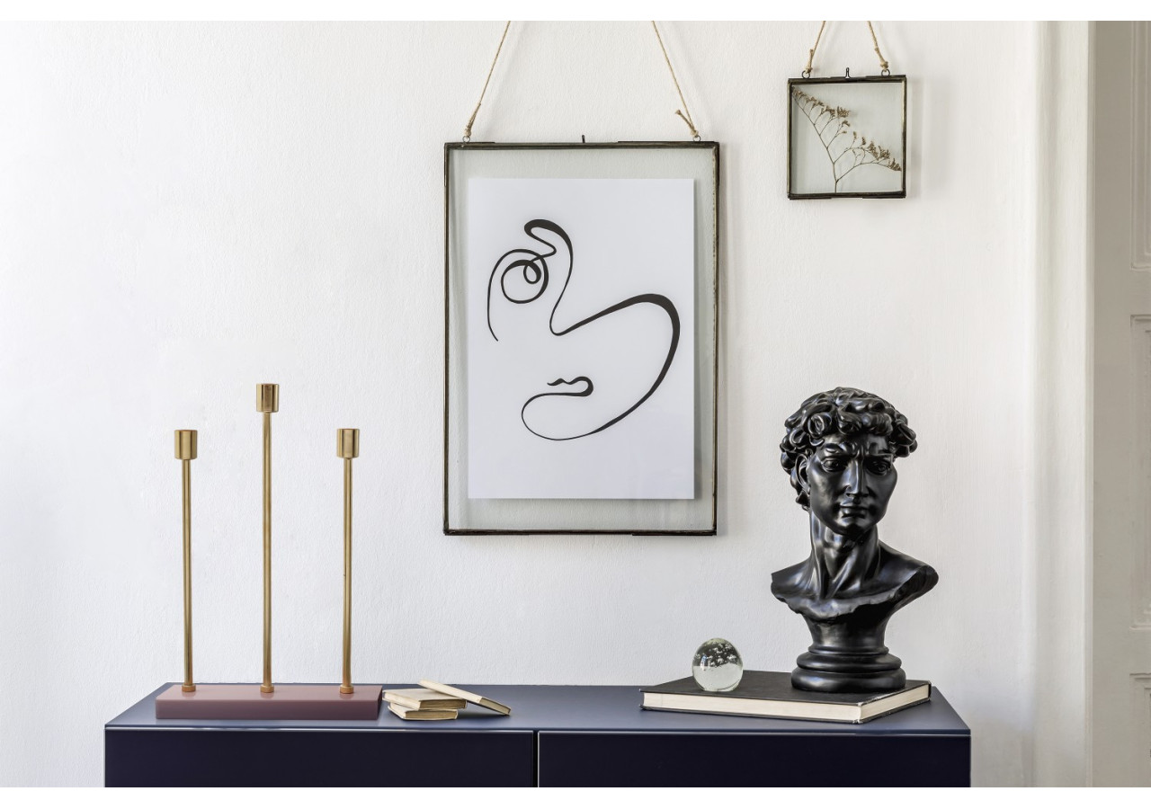 Kerzenhalter Art Deco 300 - Support de bougie rose et or 26 x 9 x 39,5 cm - XQ2CU-PNK - Kayoom