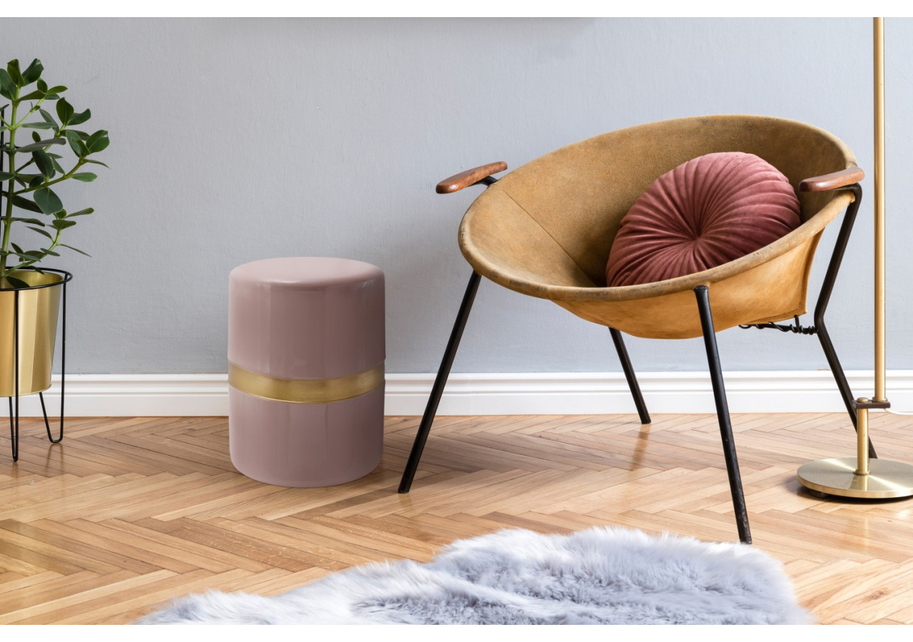 Table d'appoint Art Déco 450 - Métal altrose 45,5 x 45 cm - 3HML3-OPNK - Kayoom