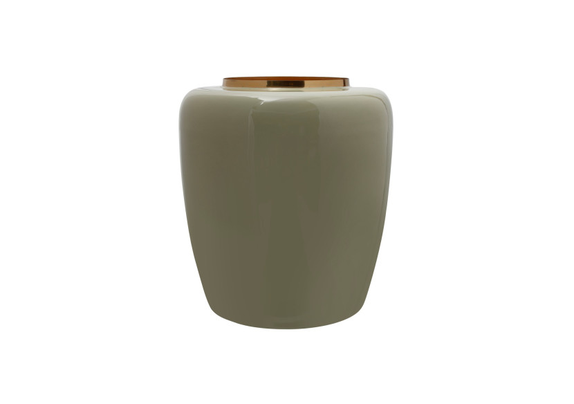 Vase Art Déco 100 - Métal menthe et doré 34 x 34 x 36,5 cm - ZGFE8-MNT - Kayoom