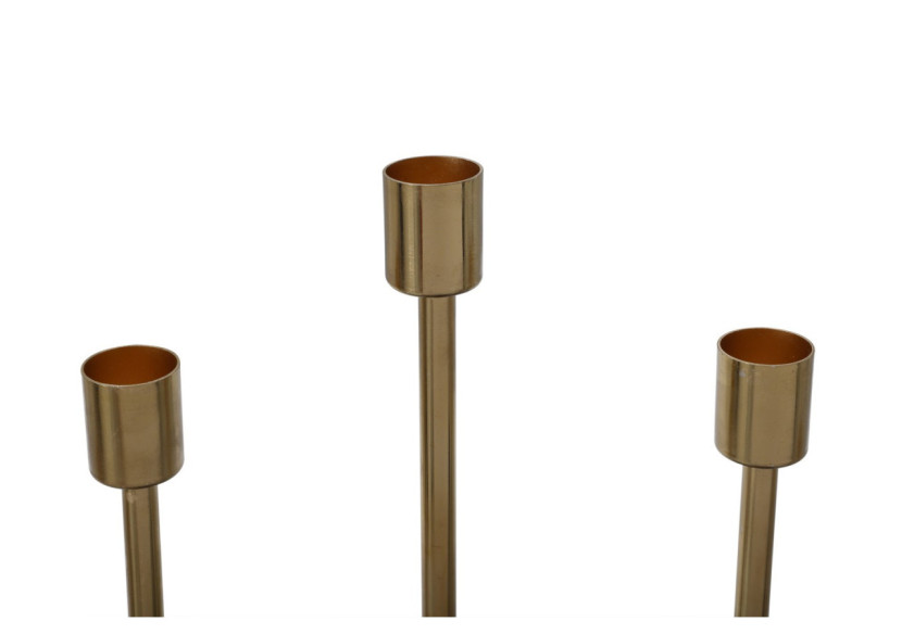 Bougeoir Art Déco - Métal bordeaux et doré 40 x 9 x 40 cm - QLI94-BRD - Kayoom