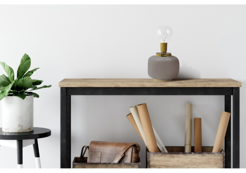 Lampe de Table Art Déco - Métal gris et doré 20 x 20 x 25 cm - WC746-GRY - Kayoom