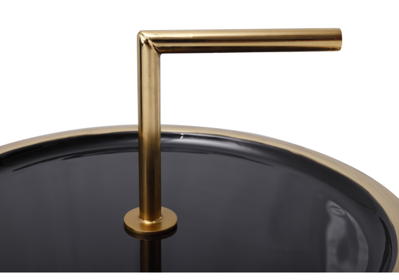 Table d'Appoint Art Déco - Métal noir 38 x 23,5 cm - 2QHZJ-BLK - Kayoom