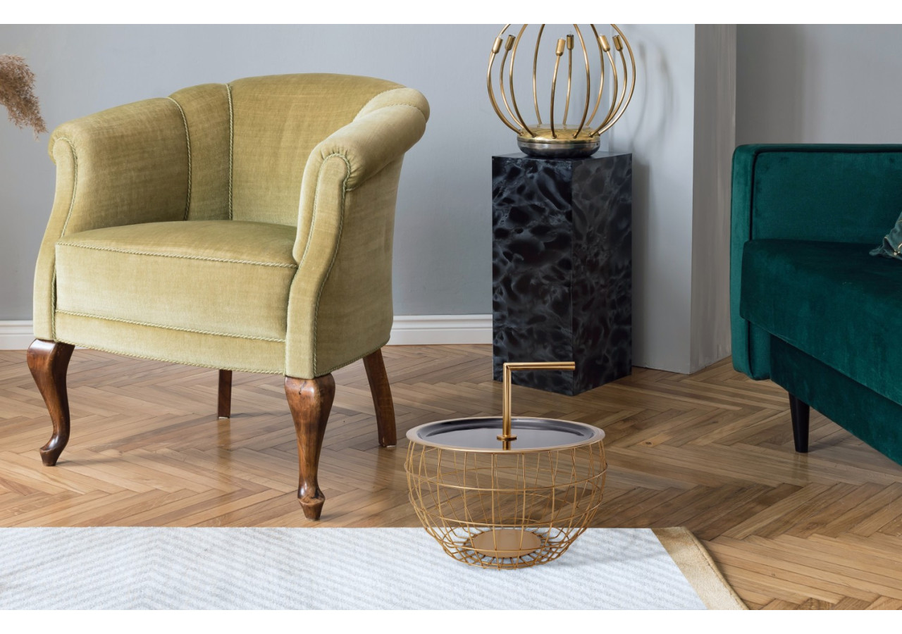 Table d'Appoint Art Déco - Métal noir 38 x 23,5 cm - 2QHZJ-BLK - Kayoom