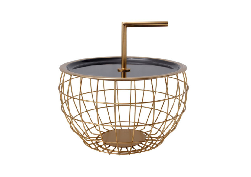 Table d'Appoint Art Déco - Métal noir 38 x 23,5 cm - 2QHZJ-BLK - Kayoom